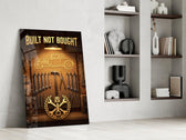 Built Not Bought Hot Rod Garage Glass Wall Art