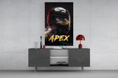 Apex Black Racing Helmet Glass Wall Art