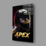 Apex Black Racing Helmet Glass Wall Art