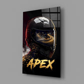 Apex Black Racing Helmet Glass Wall Art