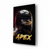 Apex Black Racing Helmet Glass Wall Art