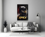 Apex Black Racing Helmet Glass Wall Art