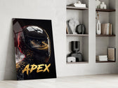 Apex Black Racing Helmet Glass Wall Art