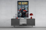 Go Hard Boxing Wolf Glass Wall Art
