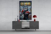 Go Hard Boxing Wolf Glass Wall Art