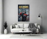 Go Hard Boxing Wolf Glass Wall Art