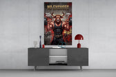 No Excuses Weightlifting Bull Glass Wall Art