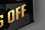 No Days Off Gold Barbell Gym Glass Wall Art
