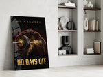 No Days Off Gold Barbell Gym Glass Wall Art