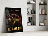 No Days Off Gold Barbell Gym Glass Wall Art