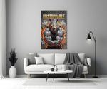 Unstoppable Muscular Rhino Glass Wall Art
