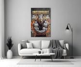 Unstoppable Muscular Rhino Glass Wall Art