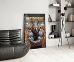 Unstoppable Muscular Rhino Glass Wall Art