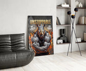 Unstoppable Muscular Rhino Glass Wall Art