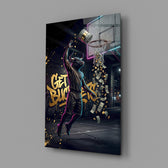 Get Buckets Bull Baller Money Dunk Glass Wall Art