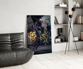 Get Buckets Bull Baller Money Dunk Glass Wall Art