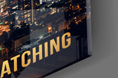 The City Is Watching Moonlit Slam Dunk Glass Wall Art