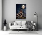 The City Is Watching Moonlit Slam Dunk Glass Wall Art