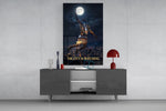 Palming The Moon City Skyline Glass Wall Art