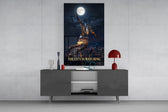 Palming The Moon City Skyline Glass Wall Art