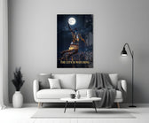 Palming The Moon City Skyline Glass Wall Art