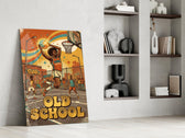 Old School Funk Streetball Disco Dunk Glass Wall Art