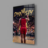 Dynasty Gold Typography Basketball Glass Wall Art