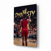 Dynasty Gold Typography Basketball Glass Wall Art