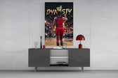 Dynasty Gold Typography Basketball Glass Wall Art