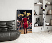 Dynasty Gold Typography Basketball Glass Wall Art