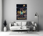 Range Gold Crown Basketball Shooter Glass Wall Art