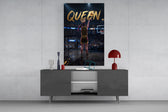 Queen Jeweled Crown Basketball Shooter Glass Wall Art