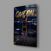 Queen Jeweled Crown Basketball Shooter Glass Wall Art