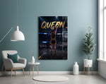 Queen Jeweled Crown Basketball Shooter Glass Wall Art
