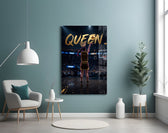 Queen Jeweled Crown Basketball Shooter Glass Wall Art