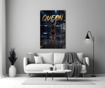 Queen Jeweled Crown Basketball Shooter Glass Wall Art