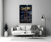Queen Jeweled Crown Basketball Shooter Glass Wall Art