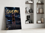 Queen Jeweled Crown Basketball Shooter Glass Wall Art
