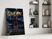 Queen Jeweled Crown Basketball Shooter Glass Wall Art