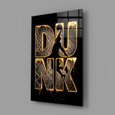 Dunk Gold Drip Basketball Net Glass Wall Art
