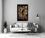 Dunk Gold Drip Basketball Net Glass Wall Art