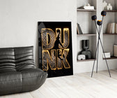 Dunk Gold Drip Basketball Net Glass Wall Art