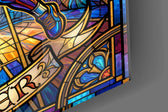 Baller Stained Glass Basketball Player Glass Wall Art