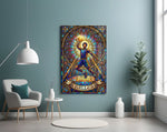 Baller Stained Glass Basketball Player Glass Wall Art