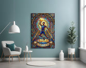 Baller Stained Glass Basketball Player Glass Wall Art