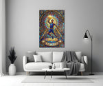Baller Stained Glass Basketball Player Glass Wall Art