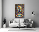 Baller Stained Glass Basketball Player Glass Wall Art