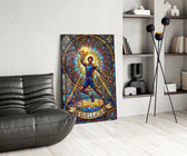 Baller Stained Glass Basketball Player Glass Wall Art