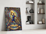 Baller Stained Glass Basketball Player Glass Wall Art