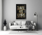 Ball Is Life Gold Typography Basketball Glass Wall Art